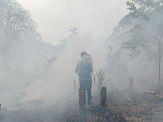 Kodam XIX Tuanku Tambusai Perkuat Penanganan Karhutla di Gaung, 2 Hektare Lahan Terbakar